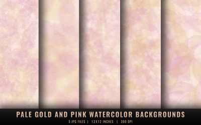 Blassgoldene und rosa Aquarellhintergründe