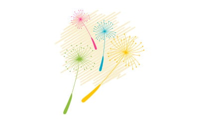 Dandelion Flower vector icon design template v.8