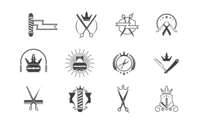Élément de salon de coiffure Logo Vector Icon Design Illustration v.11