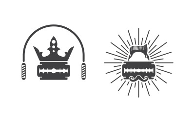 Élément de salon de coiffure Logo Vector Icon Design Illustration v.7