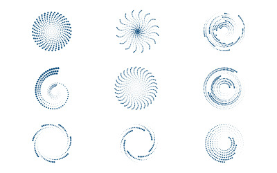 Halftone circle dots vector illustration design template v.5