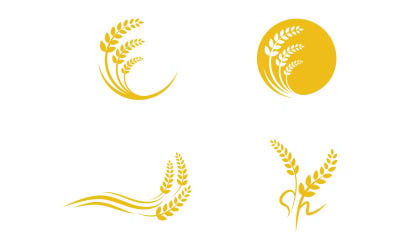 Agriculture Rice farm wheat vector icon illustration design v.10