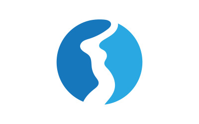 Folyó vektor ikon Logo illusztráció tervezősablon v.7