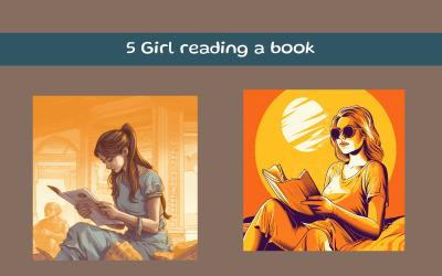 Girl reading a book AI image
