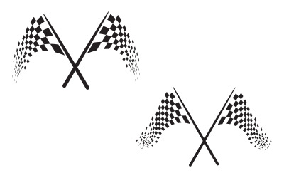 Icono de bandera de carrera, ilustración de diseño simple Logotipo vector v.6