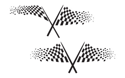 Icono de bandera de carrera, ilustración de diseño simple Logotipo vector v.7
