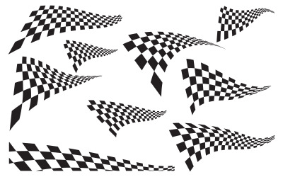 Icono de bandera de carrera, ilustración de diseño simple Logotipo vector v.9