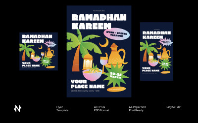 Kreatív Navy Ramadan Kareem Flyer