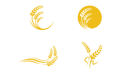 Landwirtschaft Reis Farm Weizen Vektor Symbol Illustration Design v.10