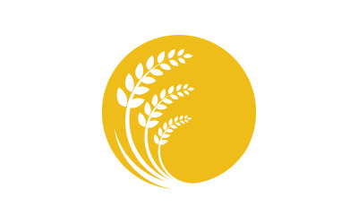 Landwirtschaft Reis Farm Weizen Vektor Symbol Illustration Design v.5