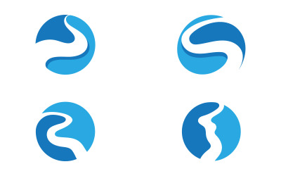 Nehir vektör simgesi Logo illüstrasyon tasarım şablonu v.8