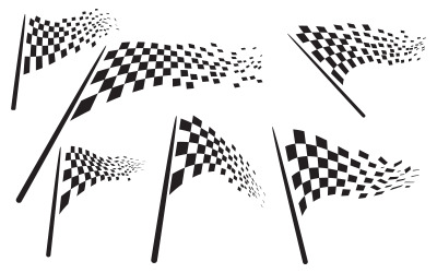 Rennflaggensymbol, einfaches Design, Logo-Vektor v.14
