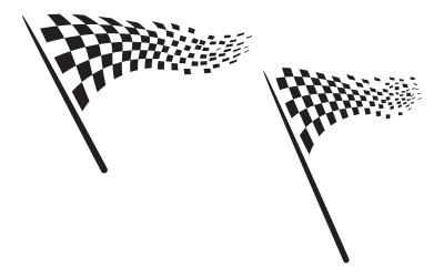 Rennflaggensymbol, einfaches Design, Logo-Vektor v.8