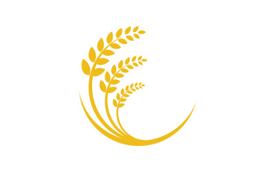 Tarım Pirinç çiftliği buğday vektör simgesi illüstrasyon tasarımı v.4