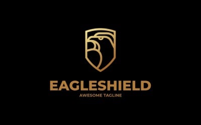 Eagle Shield Line Art Logo 25