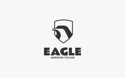Kartal Çizgi Sanatı Logo Şablonu 1