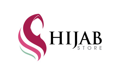 Schönheit Muslimah Hijab Shop Vektor-Illustration v.6