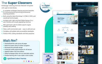 The Super Cleaners - Plantilla de sitio web HTML de servicios de limpieza de varias páginas