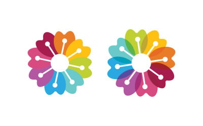 Modello di progettazione dell&amp;#39;icona vettoriale dei petali dei fiori di bellezza illustrazione v.12