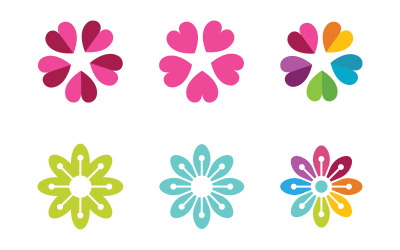 Modello di progettazione dell&amp;#39;icona vettoriale dei petali dei fiori di bellezza illustrazione v.2