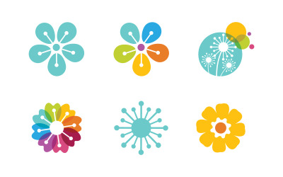 Modello di progettazione dell&amp;#39;icona vettoriale dei petali dei fiori di bellezza illustrazione v.3
