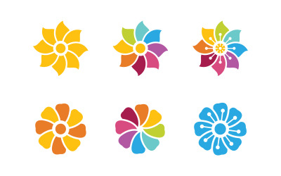 Modello di progettazione dell&amp;#39;icona vettoriale dei petali dei fiori di bellezza illustrazione v.4
