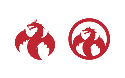 Starker Kopf Drache Vektor Symbol Illustration Design v.6