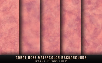 Coral Rose Watercolor Backgrounds