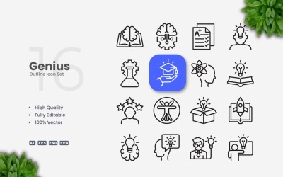 16 Genius-Gliederungssymbolsatz