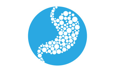 Plantilla de logotipo de icono de atención médica de estómago v.9