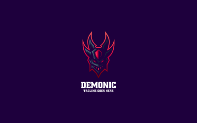 Logo mascotte semplice demoniaco