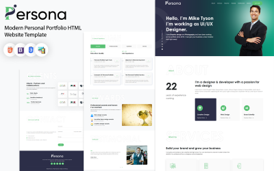 Persona – Professionell portfolio-webbplatsmall HTML