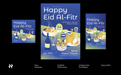 Szablon ulotki Eid Al Fitr