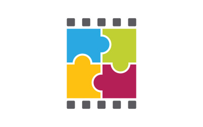 Film cinema icona vettore Logo design illustrazione v.16