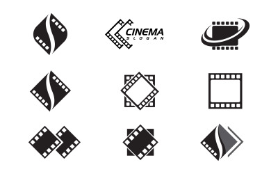Film-Film-Kino-Symbol, Vektorgrafik-Logo-Design-Illustration v.23
