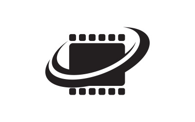 Film sinema ikonu vektör Logo tasarım çizimi v.3