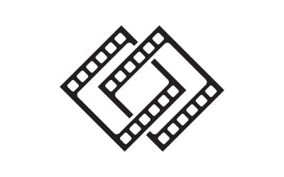 Film sinema ikonu vektör Logo tasarım çizimi v.8