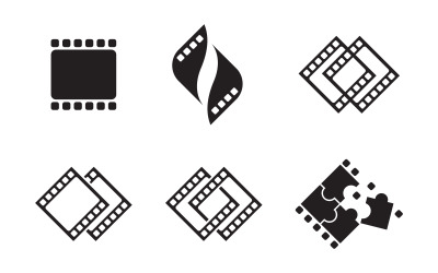 Ilustración de diseño de logotipo de icono de cine de película de película v.25