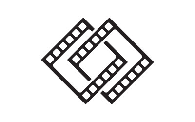 Кинофильм кино значок векторный логотип дизайн иллюстрация v.8