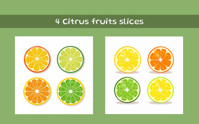 Citrus fruits slices AI image