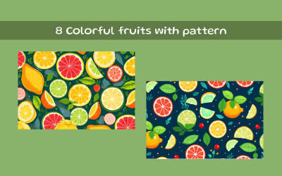 Colorful fruits with pattern