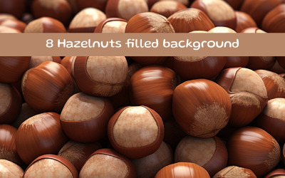 Hazelnuts filled background AI image