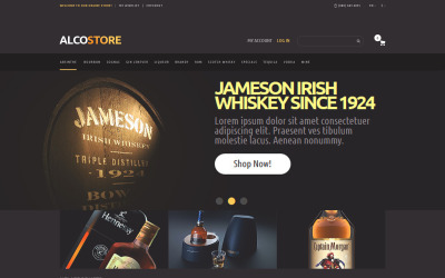"Alcoholic Beverages" Responsive Magento Thema №49587