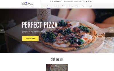 Багатосторінковий HTML-шаблон веб-сайту Pizza House