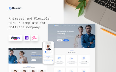 Businet - Consulting Agency Modern Multipage HTML5 webbplats mall