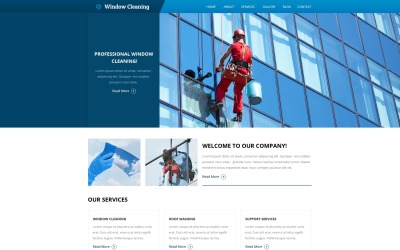 Modelo de site responsivo para limpeza de janelas