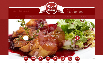 Responsieve websitesjabloon voor catering