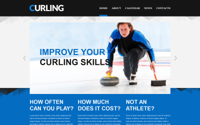 Responsieve websitesjabloon voor Curling