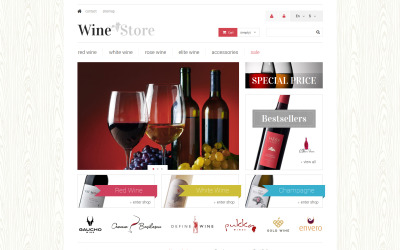 Reszponzív Wine Store PrestaShop sablon 49523