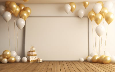 Birthday cake with balloons design